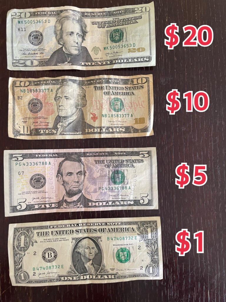 海外 外国 紙幣 アメリカドル 10ドル 5ドル 1ドル 日本銀行券 中国人民