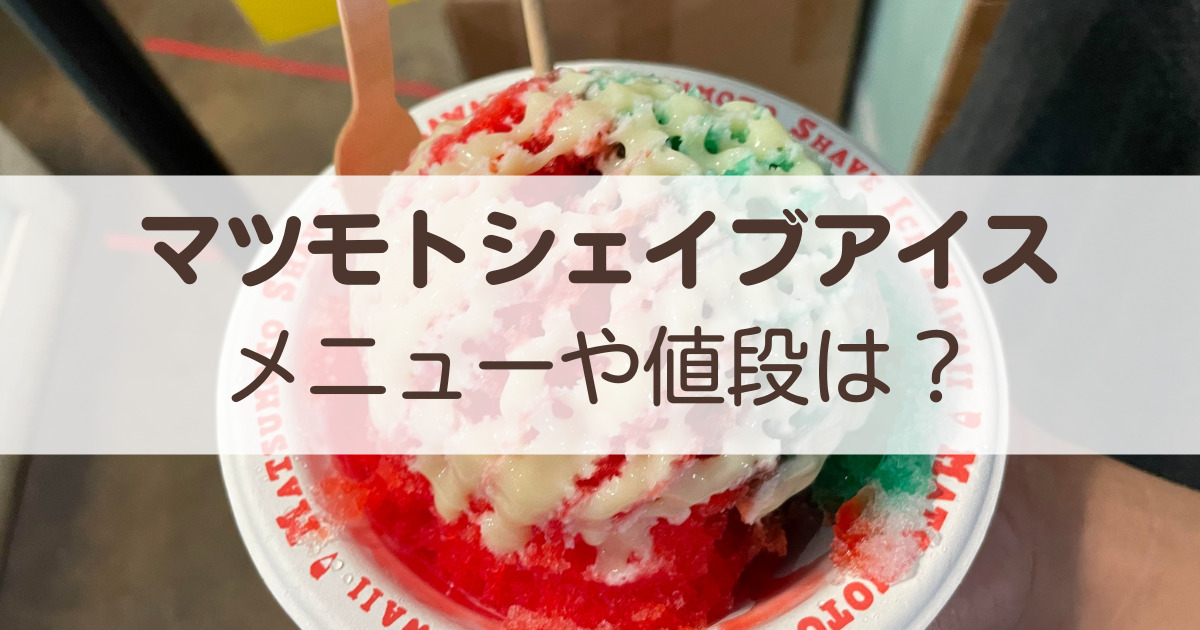 マツモトシェイブアイスの値段やメニューは？Tシャツもご紹介！